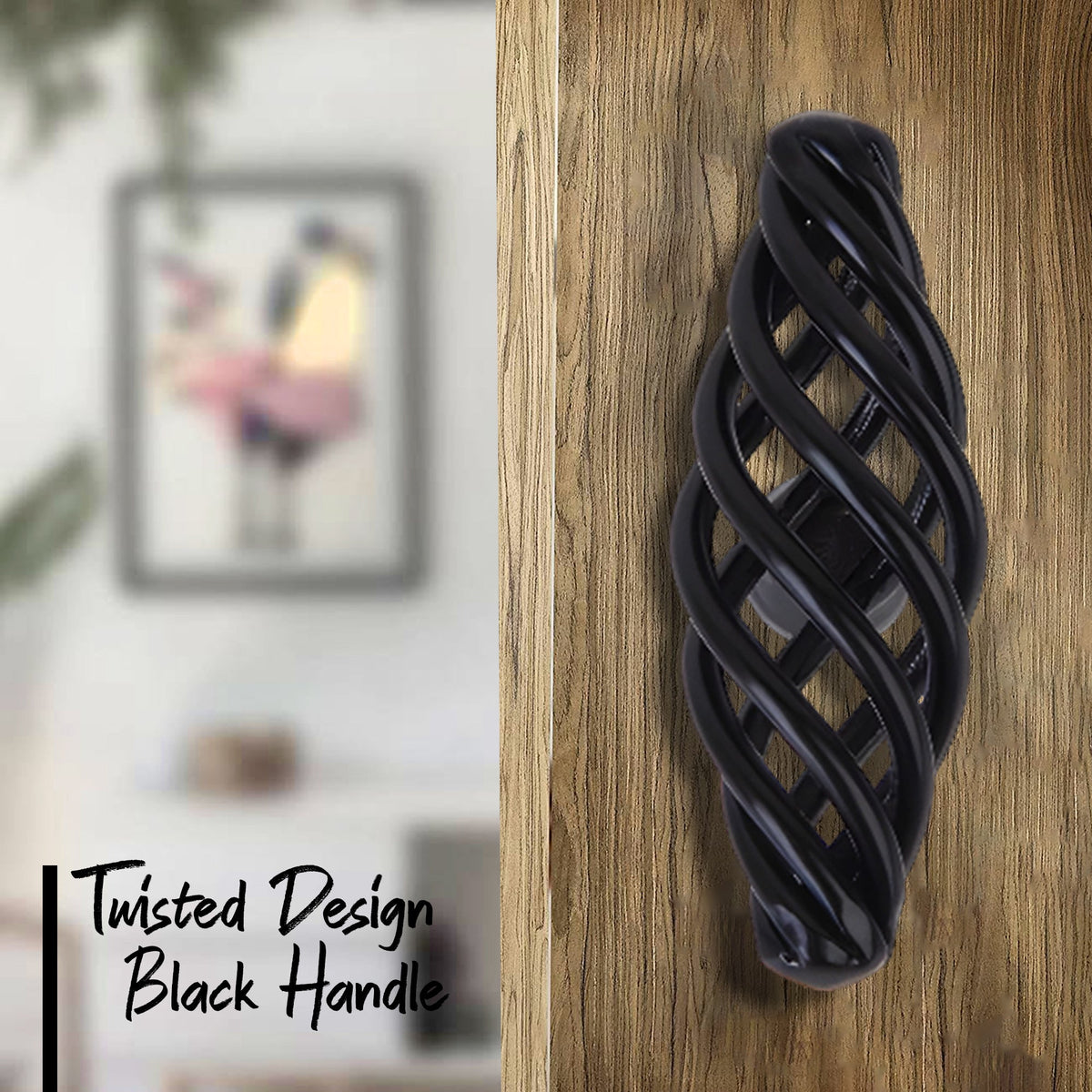 Vintage Black  Cabinet  Kitchen Birdcage Furniture Handles pulls ~2416-1