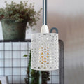 White Drum Metal Wire Cage Ceiling Pendant Lampshade~1999-0