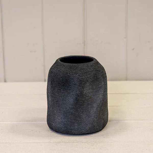 Grey Textured Small Sculptured Vase
