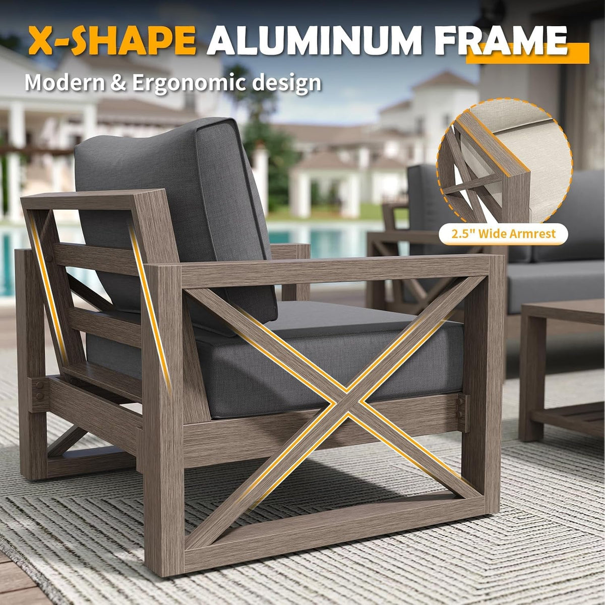 Aluminum Patio Furniture Set With Cushions Outdoor Furniture
