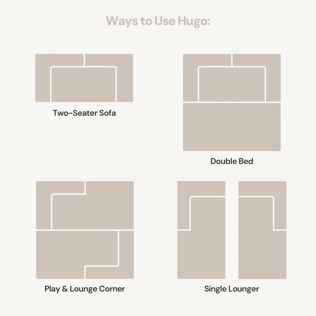 Hugo Khaki Vacuum-Packed Convertible Sofa Bed
