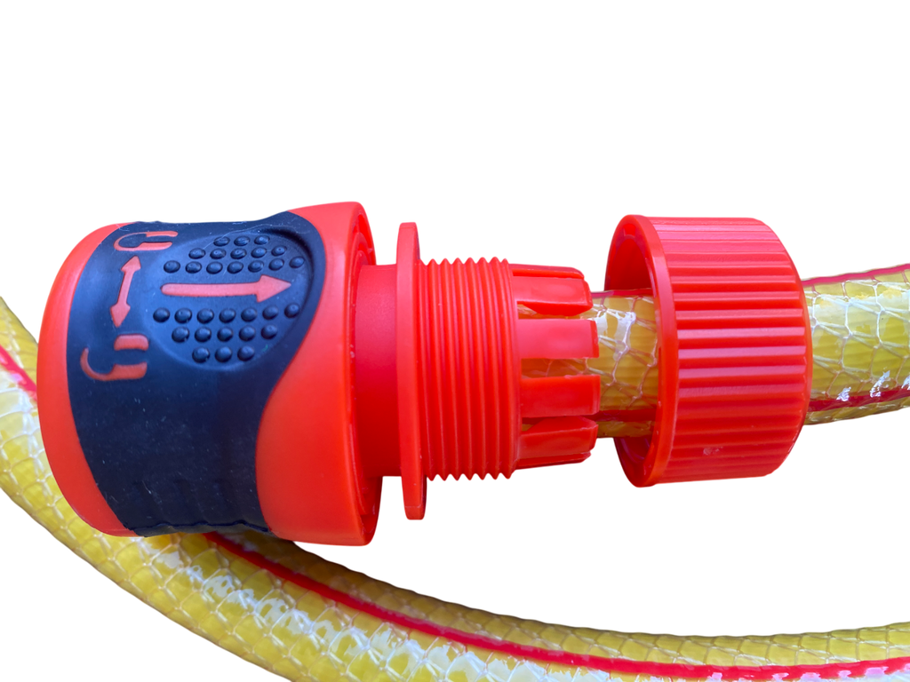 Premium Garden Hose Yellow with Orange Lock Connectors for Garden Irrigation Kit-2