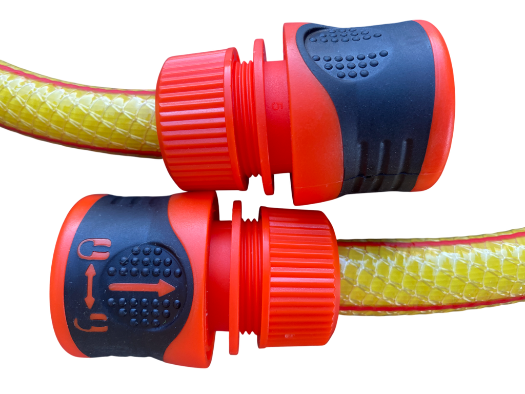 Premium Garden Hose Yellow with Orange Lock Connectors for Garden Irrigation Kit-3