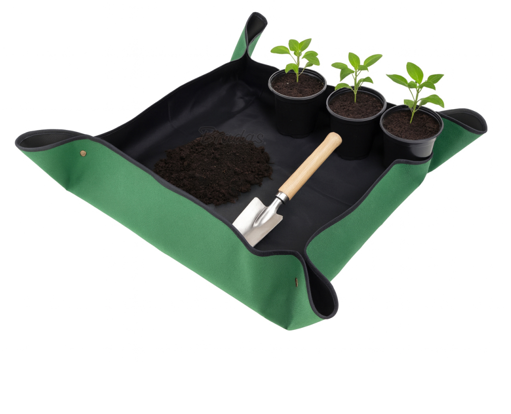 Plant Potting Mat Oxford 600D and PE, 100cm x 100cm for Waterproof Repotting Mat