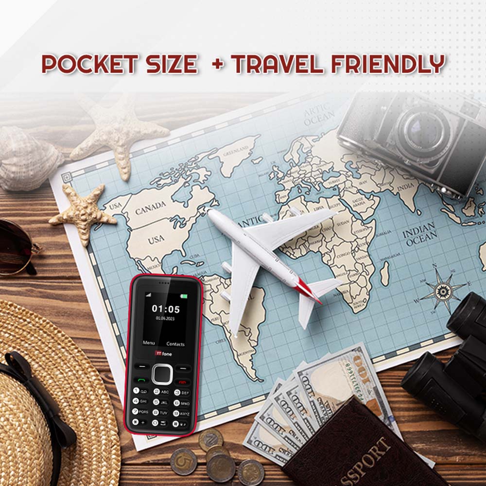 TTfone TT150 Black Dual SIM with Mains Charger, Giffgaff Pay As You Go