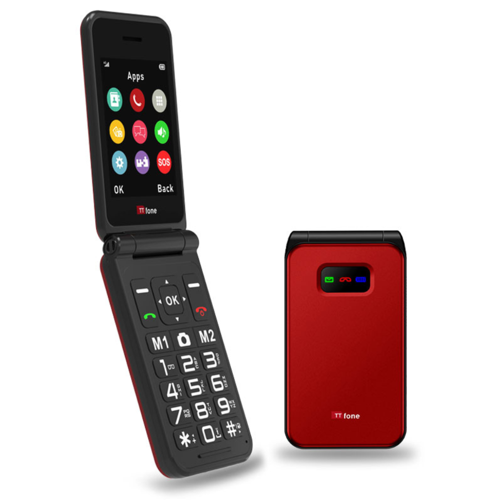 Used - TTfone TT760 4G Red with USB Cable, Three SIM