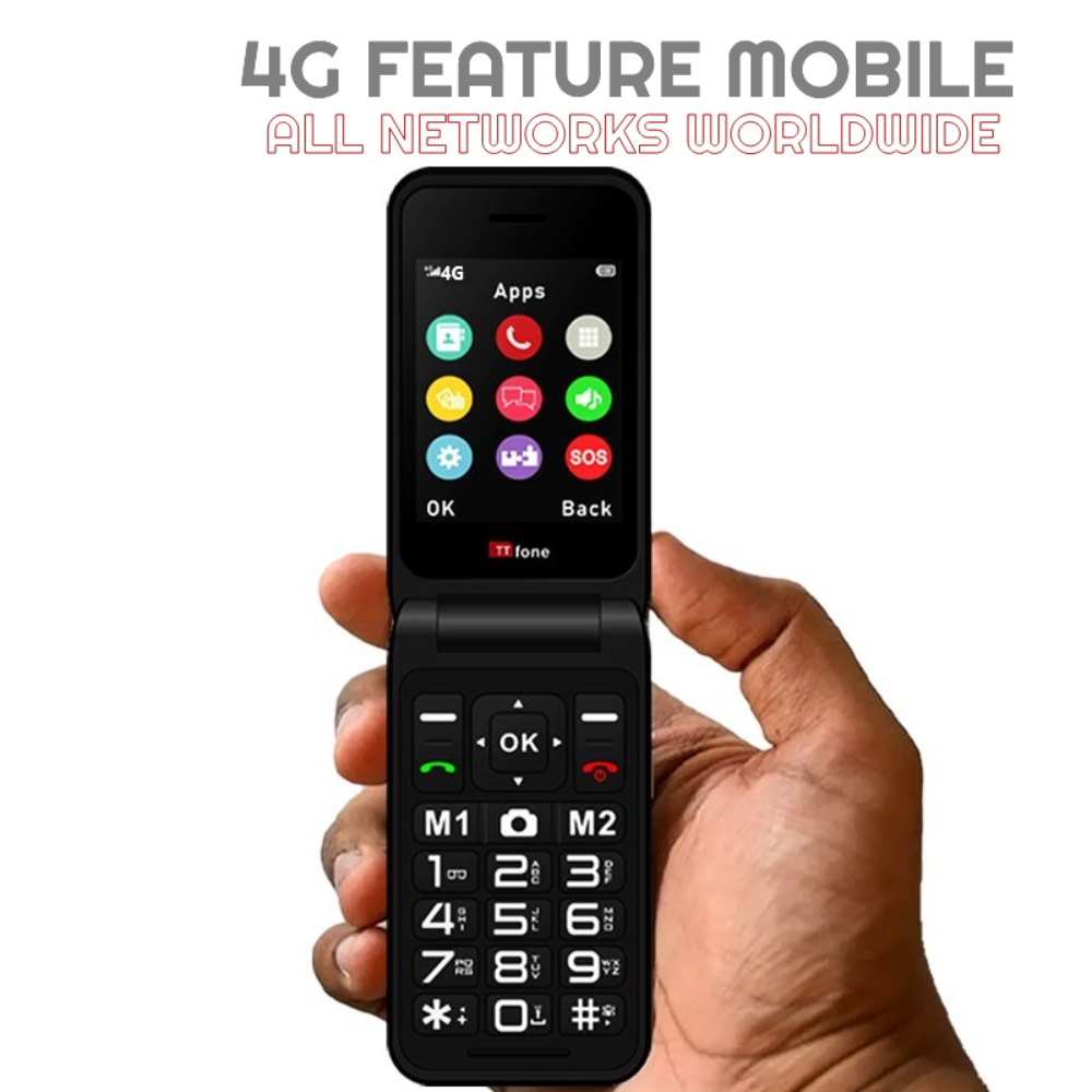 Used - TTfone TT760 4G Red with USB Cable, Three SIM