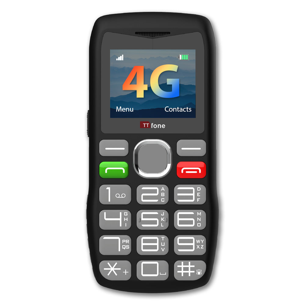 Used - TTfone TT890 4G Mobile Phone with O2 Pay As You Go SIM card and Mains Charger