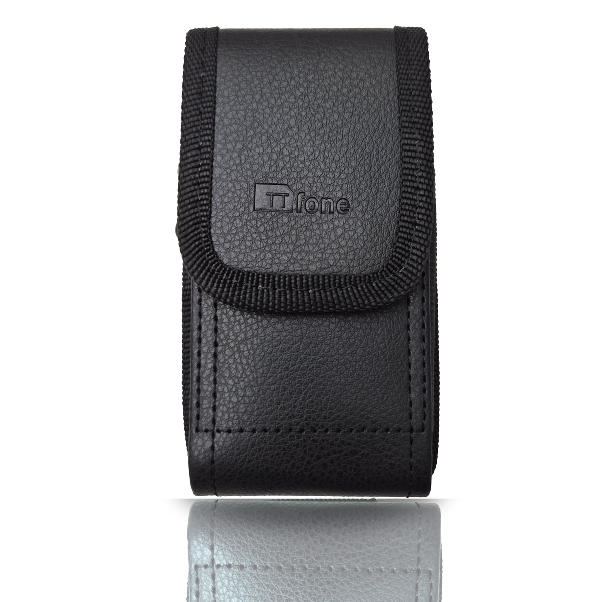 TTfone TTCD5 Faux Leather Holster Case for TT990 – Protective Carry Pouch with Belt Loop, Carabiner Clip & Secure Fastening