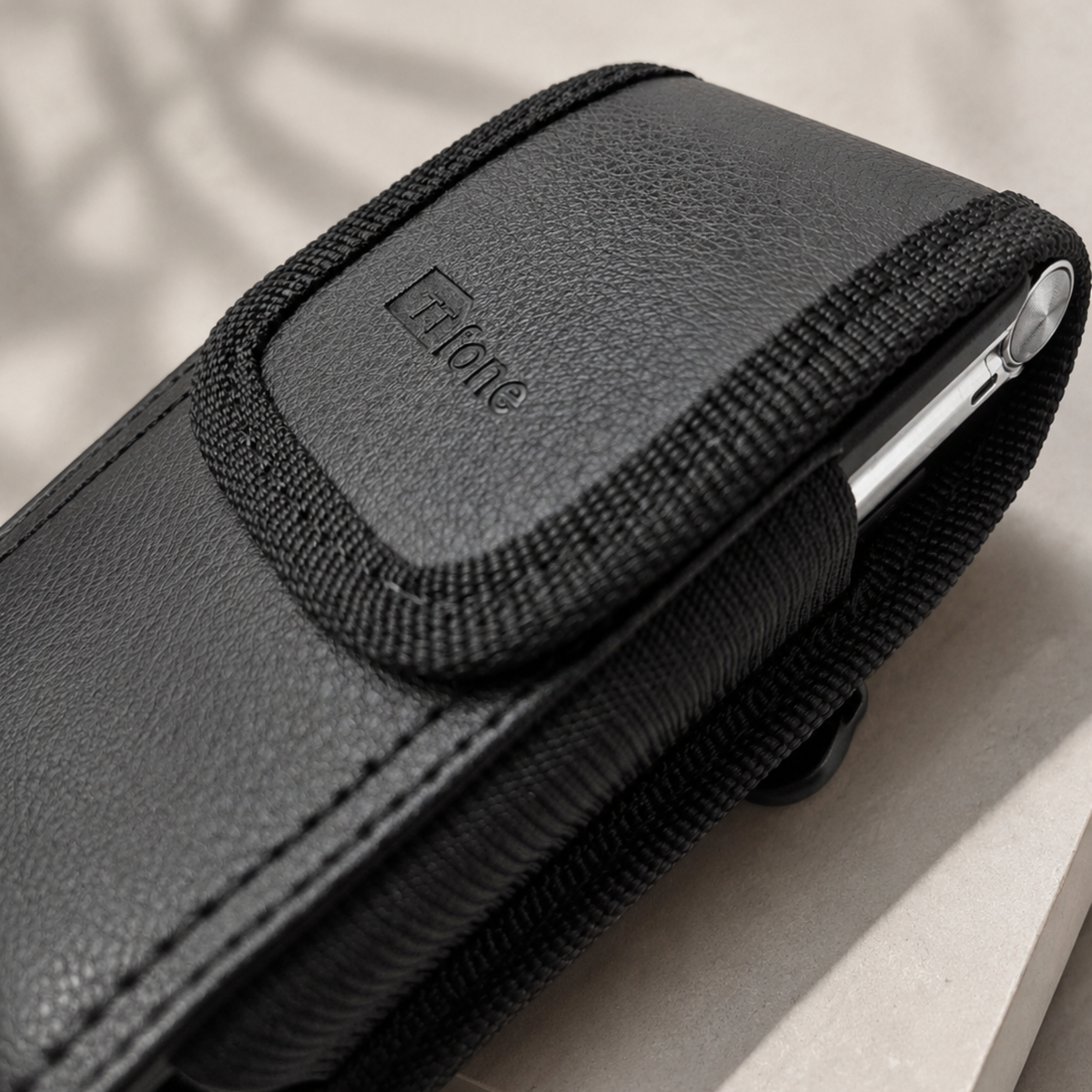 TTfone TTCD5 Faux Leather Holster Case for TT990 – Protective Carry Pouch with Belt Loop, Carabiner Clip & Secure Fastening