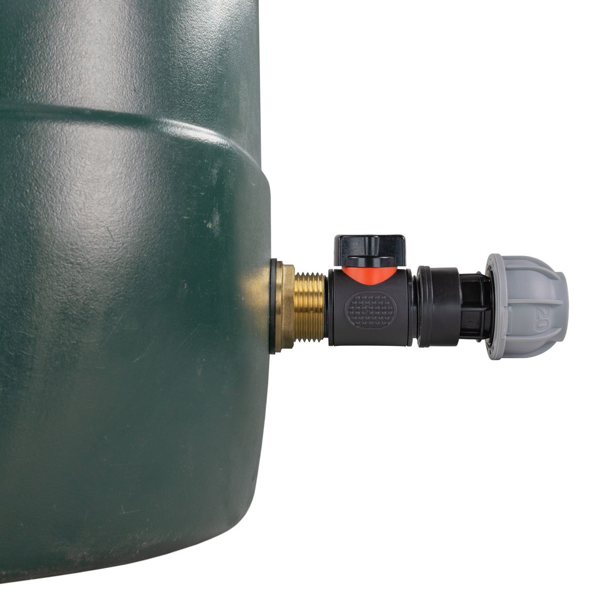 Water Butt Brass Kit 1in with In-Line Valve + 20mm MDPE for Brass Water Fitting-4