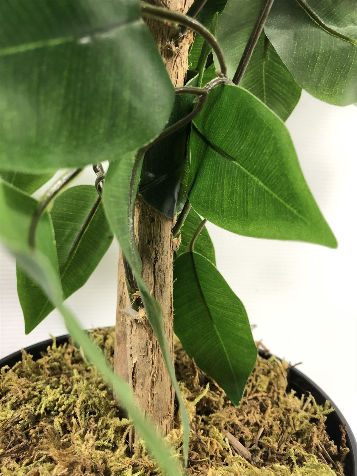 Artificial Ficus Tree Plant Green Bushy Ficus 120cm Silver Metal Planter