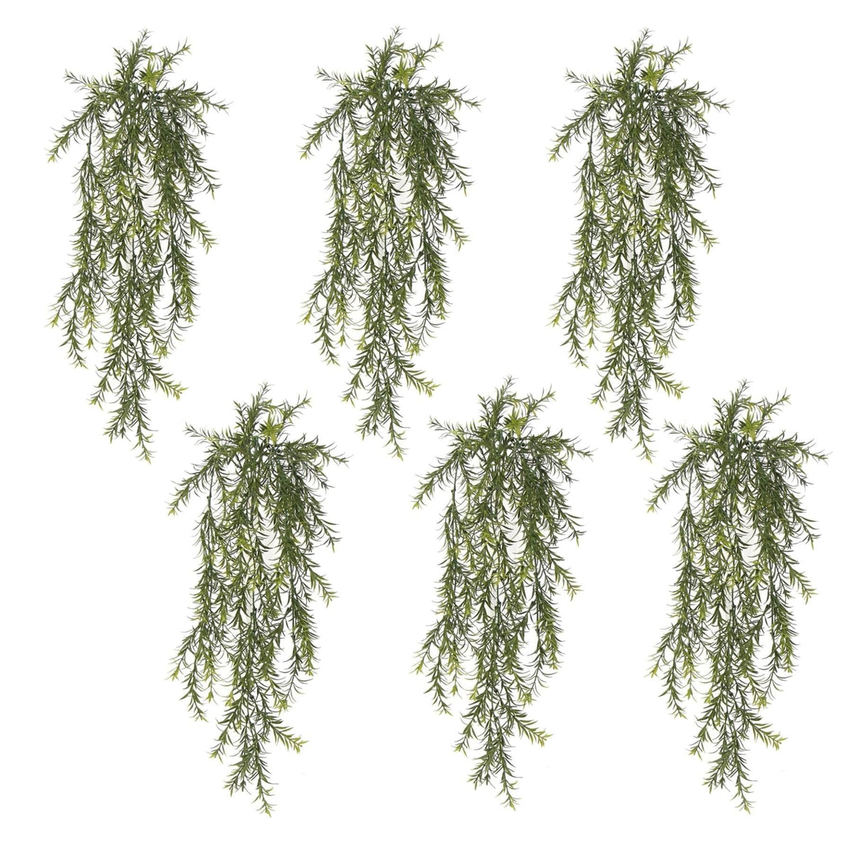 Pack of 6 x Hanging UV and Fire Resistant Artificial Spider Fern Plant 78cm - Premium Quality