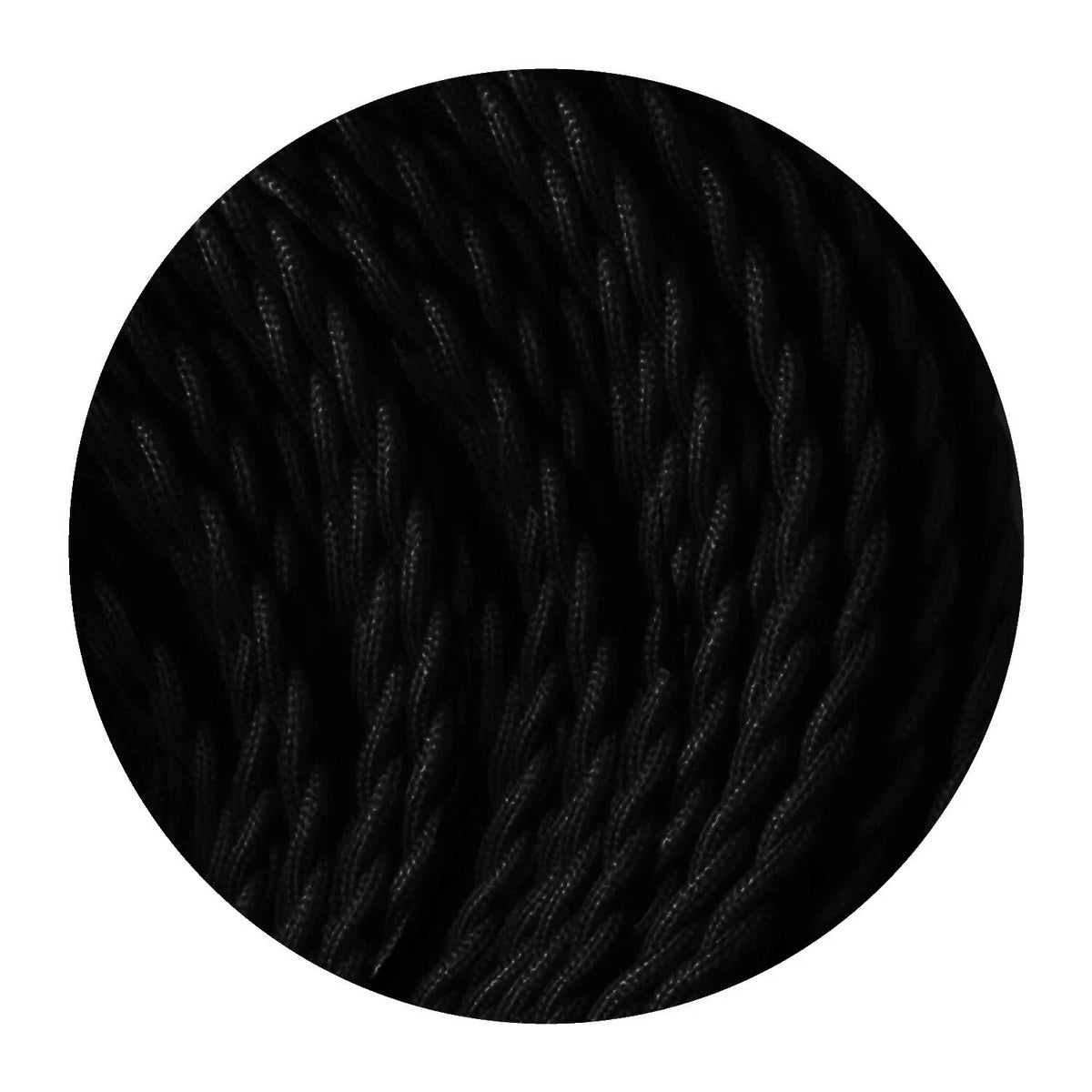 Vintage Black 2-Core Twisted Fabric Cable | 0.75mm Braided Cord for Pendant Flex ~1769-5