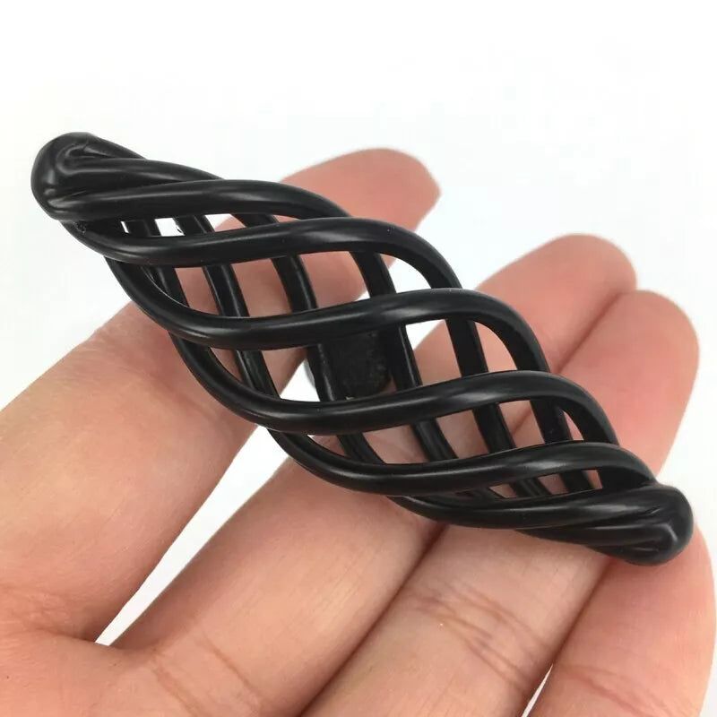 Vintage Black  Cabinet  Kitchen Birdcage Furniture Handles pulls ~2416-3